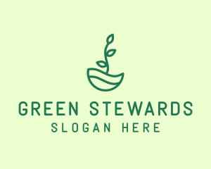 Green Natural Eco Plant logo design