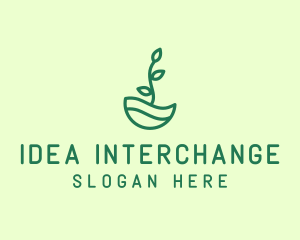 Green Natural Eco Plant logo design