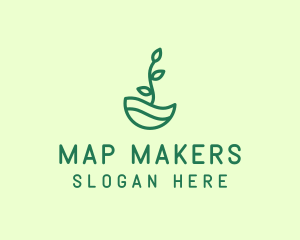 Green Natural Eco Plant logo design