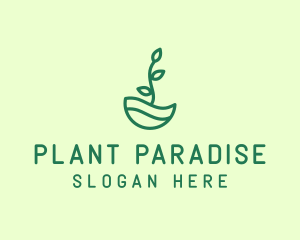 Green Natural Eco Plant logo design