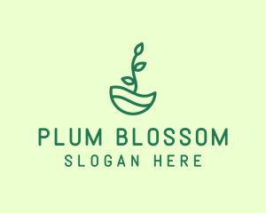 Green Natural Eco Plant logo design