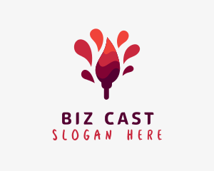 Red Paint Brush Painting logo