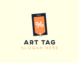 Mobile Shopping Discount Tag logo design