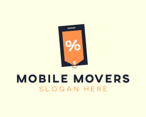 Mobile Shopping Discount Tag logo design