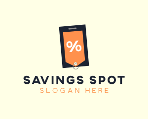 Mobile Shopping Discount Tag logo design