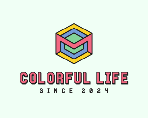 Colorful 3D Cube  logo design