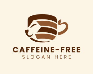 Brown Cat Coffee Cup logo design