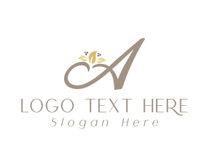 Sophisticated - Autumn Floral Letter A logo design