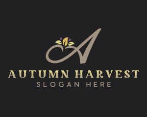 Autumn Floral Letter A logo design