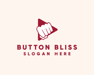 Fist Play Button logo design