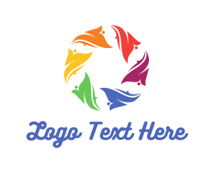 Circle - Colorful Floral Circle logo design