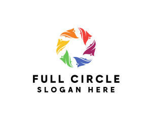 Colorful Floral Circle Crowd logo design