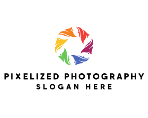 Colorful Floral Circle Crowd logo design