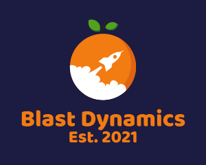 Orange Fruit Rocket Blast logo design