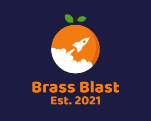 Orange Fruit Rocket Blast logo design