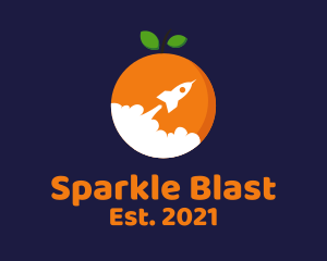 Orange Fruit Rocket Blast logo design