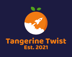 Orange Fruit Rocket Blast logo design