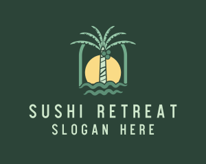 Coconut Tree Tropical Resort logo design