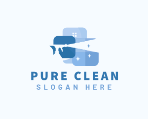 Sprayer Disinfect Cleaning logo design