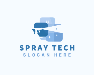 Sprayer Disinfect Cleaning logo design