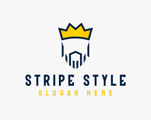 Striped Beard King logo design