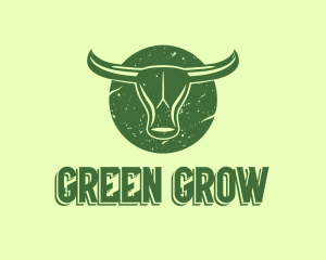 Green Bull Head logo design