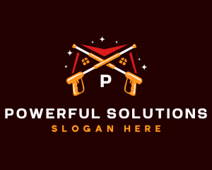 Roof Power Wash Maintenance logo design