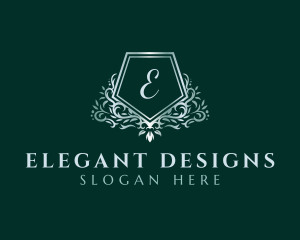 Luxury Pentagon Wreath logo design