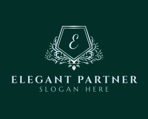 Luxury Pentagon Wreath logo design