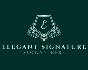 Luxury Pentagon Wreath logo design