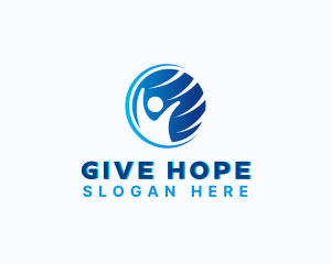 Person Globe Foundation logo design