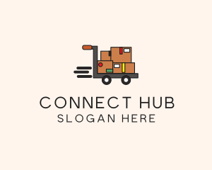 Package Warehouse Cart logo design