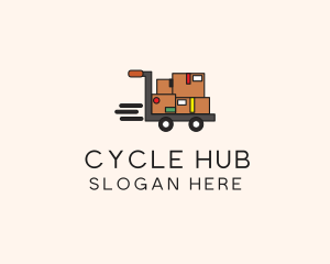 Package Warehouse Cart logo design