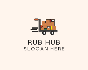 Package Warehouse Cart logo design