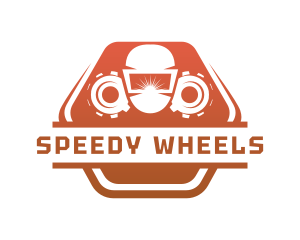 Welding Mask Cog Wheel logo design