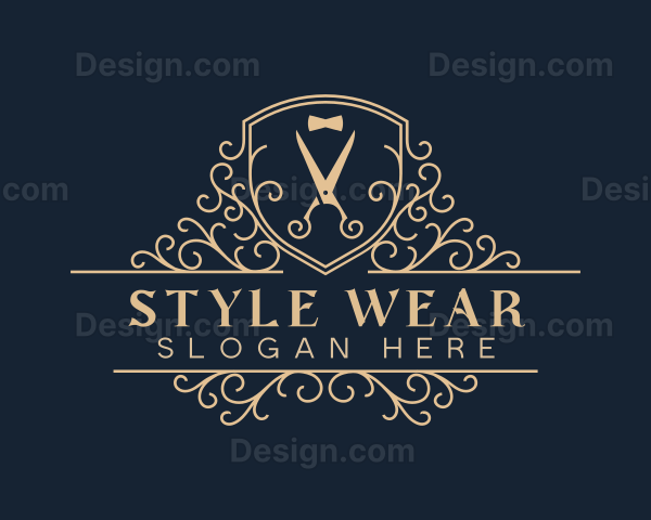 Elegant Bowtie Scissors Logo