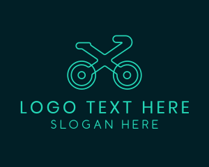 Neon Bike Letter X logo
