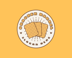 Cute Quirky Biscuit Crackers logo design