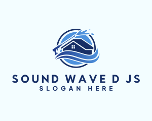 Pressure Washer House Wave logo design