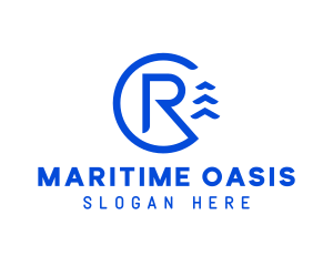 Blue Letter R Nautical  logo