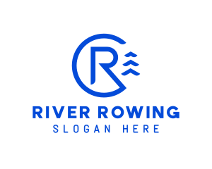 Blue Letter R Nautical  logo design