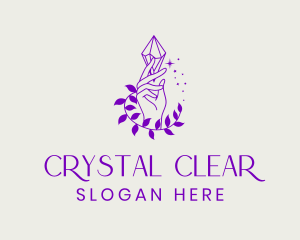 Crystal Hand Leaves  logo design