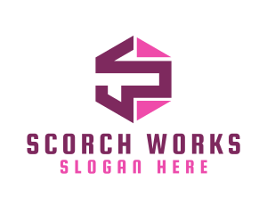 Mechanical Pink S logo design