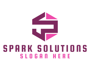 Mechanical Pink S logo design