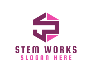 Mechanical Pink S logo design