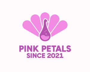 Pink Peacock Droplet logo design