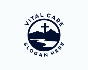 Christian Cross Mountain Valley logo