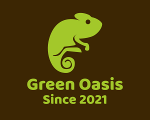 Nature Green Chameleon logo design