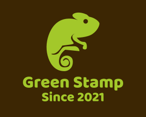 Nature Green Chameleon logo design