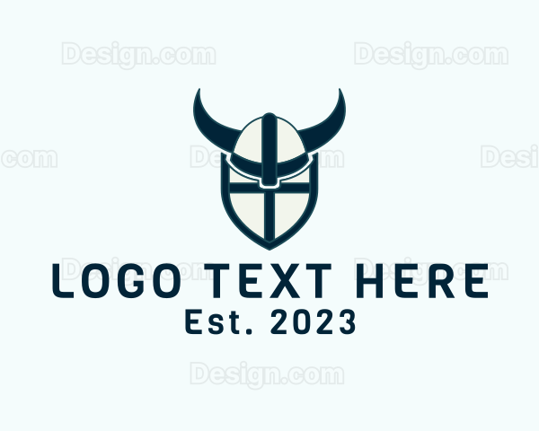 Viking Helmet Shield Logo